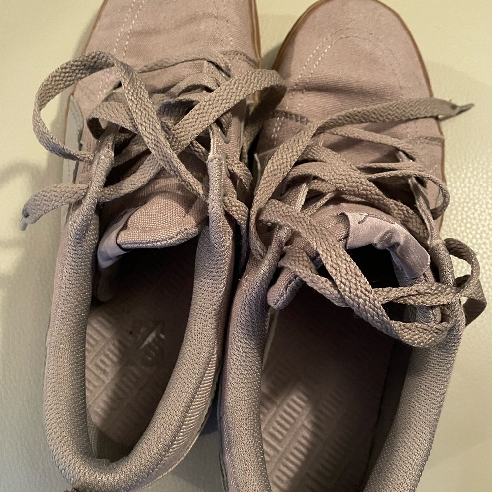 Gray Low-Top Sneakers with Suede Finish